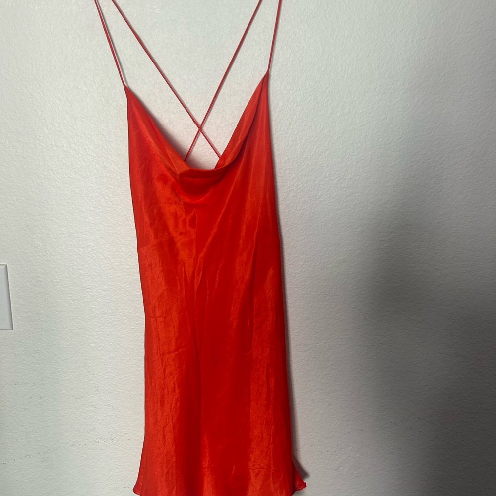 Red silk dress